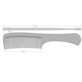 Shiny Comb, Chrome Plated Silver, Plant Cell, Made in Japan, Silver/Silver