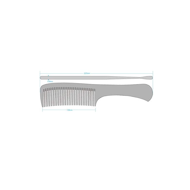 Shiny Comb, Chrome Plated Silver, Plant Cell, Made in Japan,