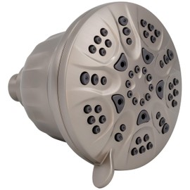 Westbrass SHF5700-07 5" Round 5-Function Filtered Adjustable Spray Shower Head, Satin Nickel