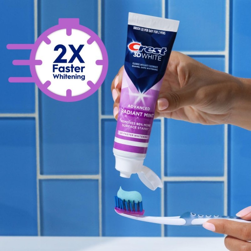 Crest 3D White Advanced Teeth Whitening Toothpaste, Crest 3D White