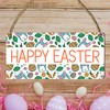 Happy Easter Vibrant Wooden Rectangle Plaque - Easter-Themed Decor for