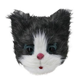 Party Cat Masks With Plush Eye Realistic Costume Accessories Makeup Ball ABS Faux Fur For Therian Masks Face Mask Light, A