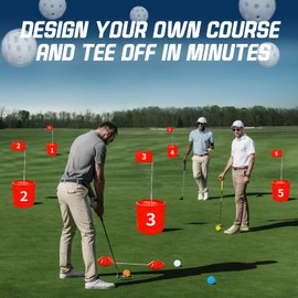 JJWYLTKB Outdoor Golf Bucket Yard Games Golf Chipping Game for Kids and Adults Outdoor Indoor Portable Backyard Golf Game for Park, Beach, Backyard, Lawn Portable Multi-Scene Bucket Golf(Pack of 6)