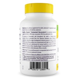 Heathy Origins Fermented Resveratrol (Non-GMO, 98% Trans-Resveratrol, European Sourced) 300 mg, 150 Veggie Caps