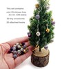 Tiny Christmas Tree with Removable Miniature Ornaments, Purple and Gold