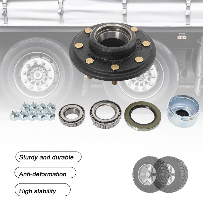 SOFEDY Heavy Duty Trailer Idler Hub Kit 8 Lug 6.5