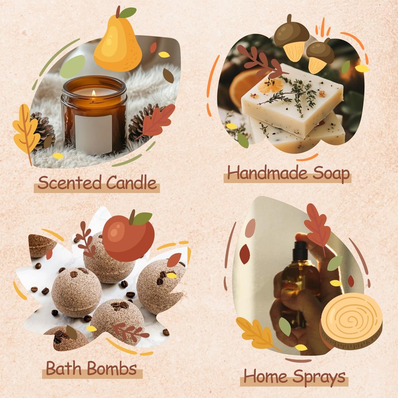 Autumn Fragrance Oils Set, AVEOIRA Fall Essential Oil Set for