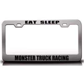 Custom Brother - EAT Sleep Monster Truck Racing Hobies Sports Metal Car SUV Truck License Plate Frame Ch4 a84