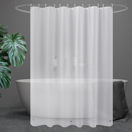 UFRIDAY Extra Long Shower Curtain Liner 72 x 82 inches,Waterproof Frosted PEVA Plastic Shower Curtain with Liner for Bathroom with Magnets and Grommets