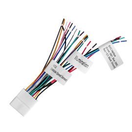 Arnés de cableado de radio y unidad de cabeza de 20 pines con cables de interruptor de volante compatible con Nissan Subaru/2007-2019 | Versión actualizada del Metra 70-7552 | Arnés incluye pines VSS