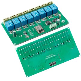 JESSINIE ESP8266 Relay Module, 8 Channel 10A ESP-12F Development Board for Smart Home IoT, 5V/7-28V Power Supply