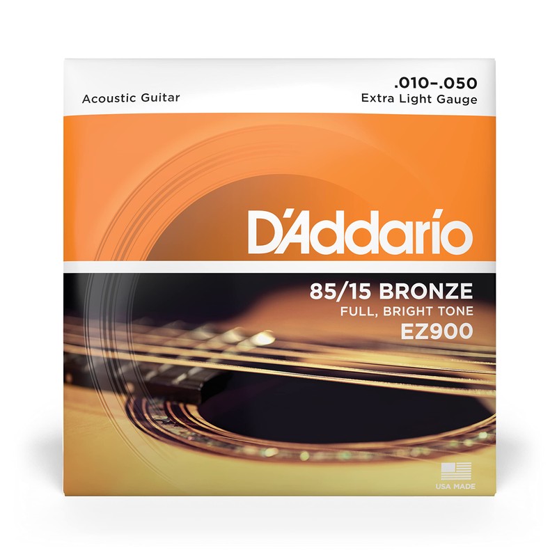 D'Addario ダダリオ アコースティックギター弦 85/15アメリカンブロンズ Extra Light .010-.050 EZ900 【国内正規品】