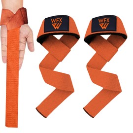 Weight Lifting Straps Wrist Support Padded Neoprene Gym Cross Training Hand Bar weightlifting Straps Fitness Bodybuilding Power Exercise Grips Deadlift Men Women (Orange)