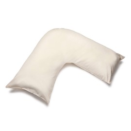 Belledorm Cream V shaped pillow case cover with poppers - 200 thread count percale - pregnancy maternity orthopaedic support nursing