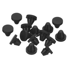 uxcell 15Pcs Silicone Plugs, Rubber Round Snap in Locking Hole Plugs for 7-8mm Hole, Hole Stoppers Waterproof Hole Plug for Metal Tube, Furniture End Caps Inserts, Black