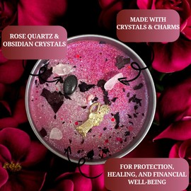 Lady of Death Santa Muerte Candle | Spiritual Offering Scented Candle for Love, Protection and Open Roads | Soy Candle Non Toxic | Aromatherapy Candle | Hoodoo Pagan Wicca (8 oz)