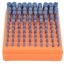 100Pcs Polishing Stone Head Grinding Wheel Burr Bit for Grinder Blue Shank Diameter 3mm