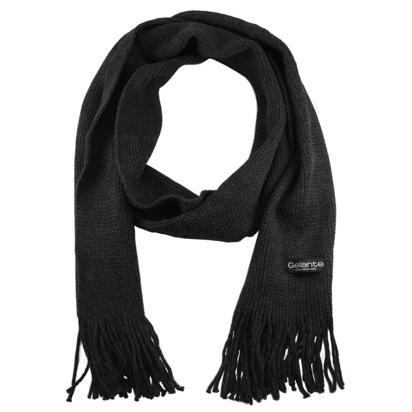 Gelante Men Classic Knit Winter Scarf Warm Double layer 2098-Black