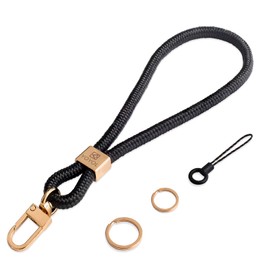 YOYOL Key Chain, Wrist Lanyard Key Chain, Key Ring, Cool Keychain for Women & Men, 161 Black
