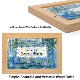 Bristlegrass Puzzle Frame 6×4" (15.2×10.2cm) – Claude Monet - Water Lilies H (1916-1919) Durable Frame for Photos, Posters & Puzzles with Plexiglass and Hanging Hardware – Easy Wall Mount（6 * 150PC）
