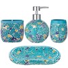 Handmade Blue Mosaic Glass Bathroom Accessory Sets 4PCS Bathroom Accessories