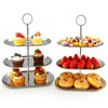 2PCS 3 Tiers Stainless Steel Cupcake Stand 3 Tiers Fruit
