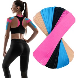 Flintronic 60Pcs Kinesiology Tape, 5cmx25cm Elastic Therapeutic Sports Tape for Muscles and Joints, Sports and Injury Recovery, Waterproof Sports Strapping Tape & Ankle Tape for Netball, Football