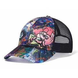 Quanhaigou Trucker Hat - Mesh Snap Back - Unisex Adjustable Baseball Cap - Outdoor Hats for Men Women (Blue Eye)