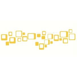 Wall Decor Plus More WDPM239 6-Inch and Smaller Funky Wall R/Squares Vinyl Sticker Decals, Yellow, 20-Piece