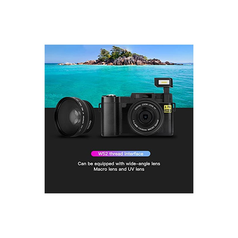 Cmara Digital SLR, Cmara Vlogging Full HD 2.7K, con Una