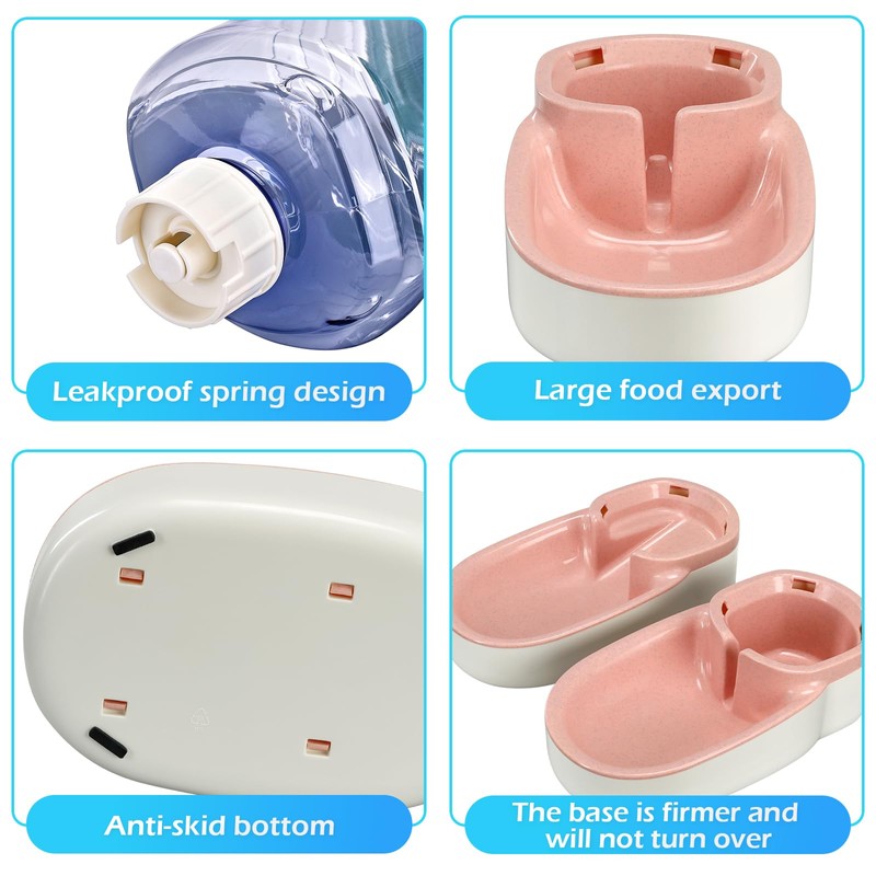 Automatic Dog Cat Feeder and Water Dispenser Gravity Food Feeder