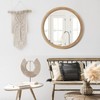 sawsile Round Wood Mirror,18 inch Circle Rustic Farmhouse Natural Wooden
