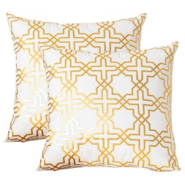 Betadistor Gold Cushion Covers 45x45cm Geometric - Decorative Throw Pillow Covers Soft Velvet Pillowcases for Sofa 524-0536