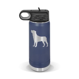 RDW Rottweiler Water Bottle 20 oz - Laser Engraved w/Flip Top Removable Straw - Polar Camel - Stainless - Vacuum Insulated - Drinkware - dog canine pet - Navy
