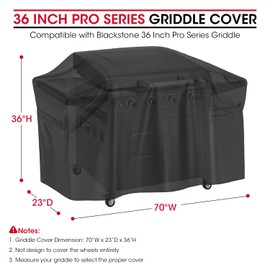 Unicook Griddle Cover for Blackstone 36 Inch ProSeries Grill, Unique UV Resistant Waterproof Vinyl with Polyester Lining, Outdoor Flat Top Grill Cover 70 Inch, Large 4 Burner Cooking Station Cover