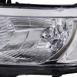 Compatible/Replacement For 06-11 Honda Civic 2 Door Chrome Housing Pair Headlights Headlamps Clear Lens/Reflector Lamp