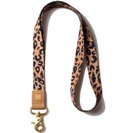DQL - Cordones de cuello para insignias de identificación, bonito soporte para insignias de identificación, llavero de cuello para llaves para mujer, A Leopard, Neck Lanyard
