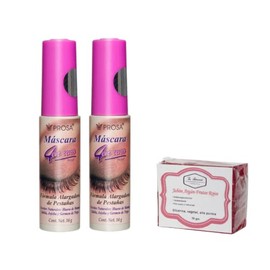 Prosa 4 en 1 | 2 Pack Mascara Pestañas Rimel Varios Modelos | 1 Jabón 50g La Artesanal (Clásico Negro)