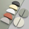 Evionlin White 2-1/2 inch Drawer Pulls,2 pcs(a Pair) Half Round