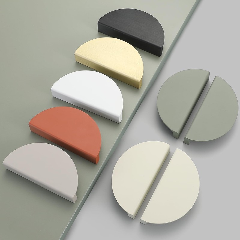 Evionlin White 2-1/2 inch Drawer Pulls,2 pcs(a Pair) Half Round