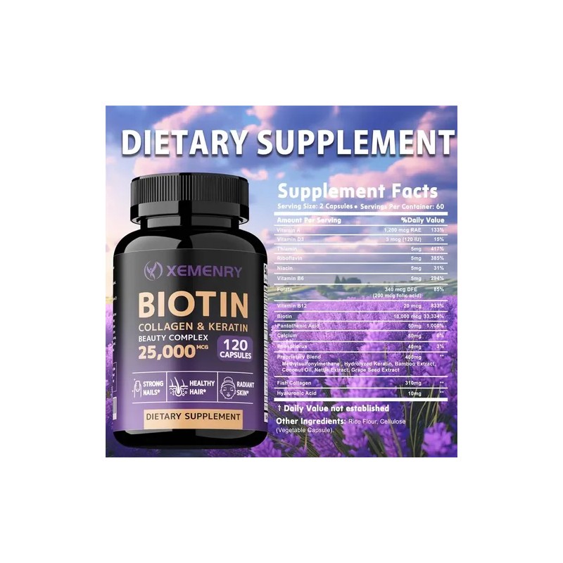 Xemenry Biotina Colágeno 000 Mcg 120 Cápsulas