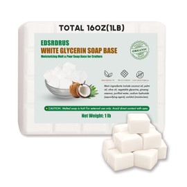 EDSRDRUS- Jabón de glicerina sin aroma de 1 lb, base de jabón para derretir y verter, hecho a mano y humectante, para manualidades                    