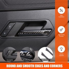 Suetlcoity for Hummer EV Accessories Inner Door Handle Bowl Panel Trim Strip for Hummer EV SUV Pickup 2024 2025+ Soft Carbon Fiber Interior Door Pull Handle Cover Trim Garnish 4pcs (Black)