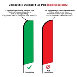 Now Enrolling/Preschool/Daycare - Replacement Swooper Feather Flags - 3 Pack (No Hardware Included)