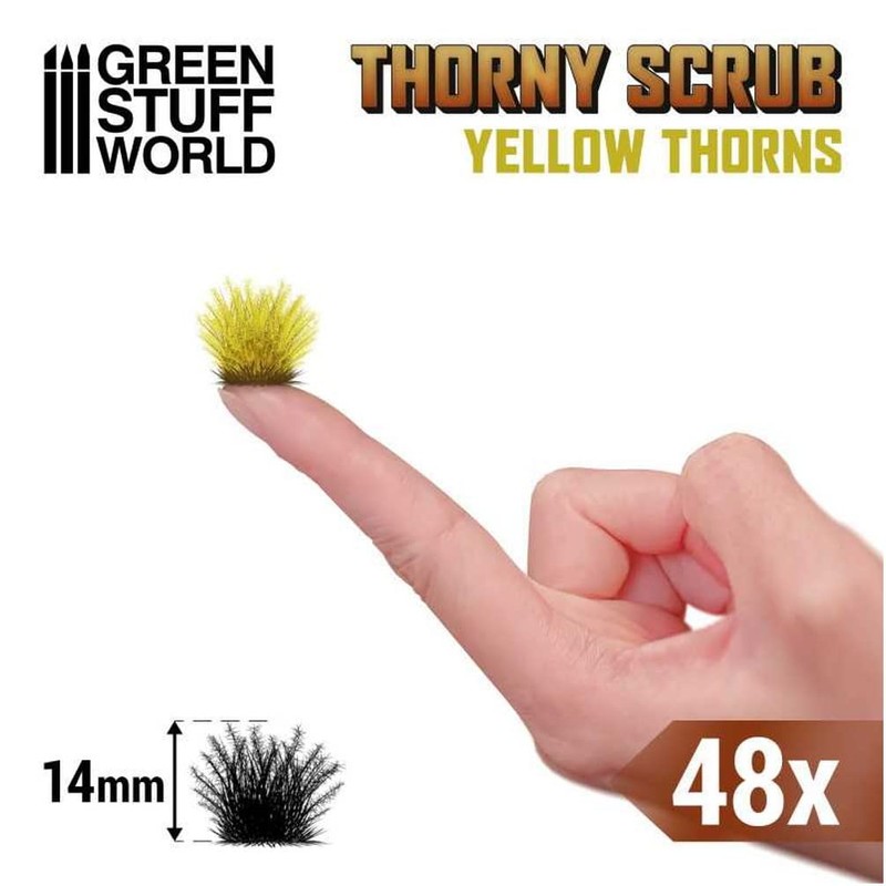 Green Stuff World Thorny Scrubs 14 mm - Yellow Thorns