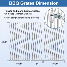 Criditpid BBQ Grates Replacement for Napoleon Triumph 410 Grills, 16 3/4" Heavy Duty Stainless Steel Cooking Grids for Napoleon S87003.