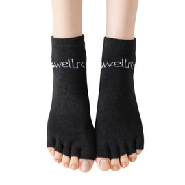 Wellrox Toeless Yoga Socks, Yoga Socks with Grips for Women, Toeless Socks, Open Toe Socks Women, Pilates Toe Socks