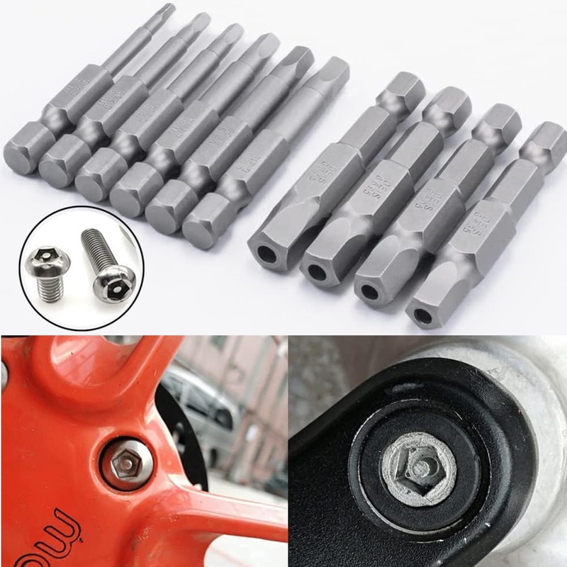 Teocpai 10Pcs Magnetic Pentagon Head Screwdriver Bits Set 1/4 Inch