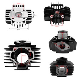 FLYPIG 60cc Big Bore Piston Gasket Kit Cylinder Head Piston Assembly for 1979-2017 Yamaha PW50 QT50 YF60S 4-Zinger YT60 Tri-Zinger 50cc 4J2-11311-01-00