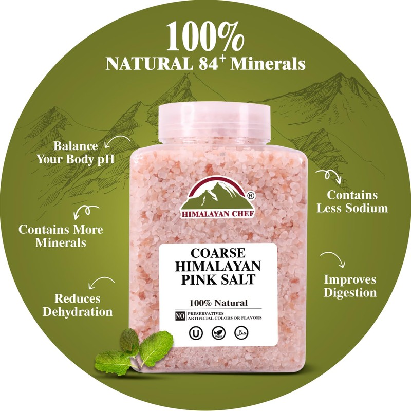 Himalayan Chef Pink Himalayan Salt Coarse Grain, 5 lbs Plastic